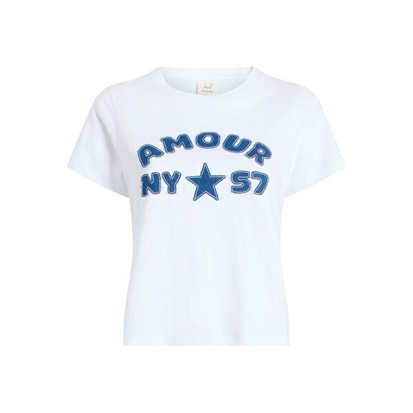 サンクアセプト レディース 編み物\u0026プルオーバー アウター Amour 57 patch t-shirts White