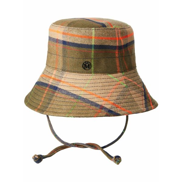 メゾンミッシェル  メンズ 鳥打ち帽 付属物 Angele tartan check bucket hat Neutrals