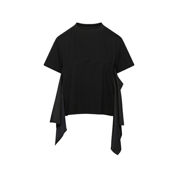 サカイ レディース ティーシャツ トップス Panelled t-shirt Black