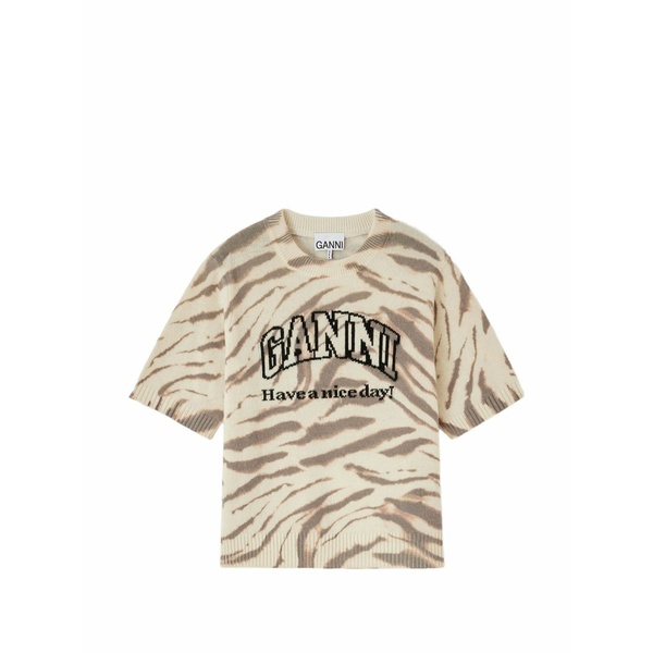 ガニー レディース 編み物\u0026ティーシャツ アウター Short-sleeve sweater Neutrals