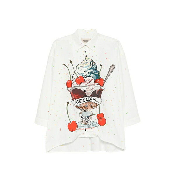 アレッサンドロエンリケス レディース プルオーバー トップス Printed shirt White