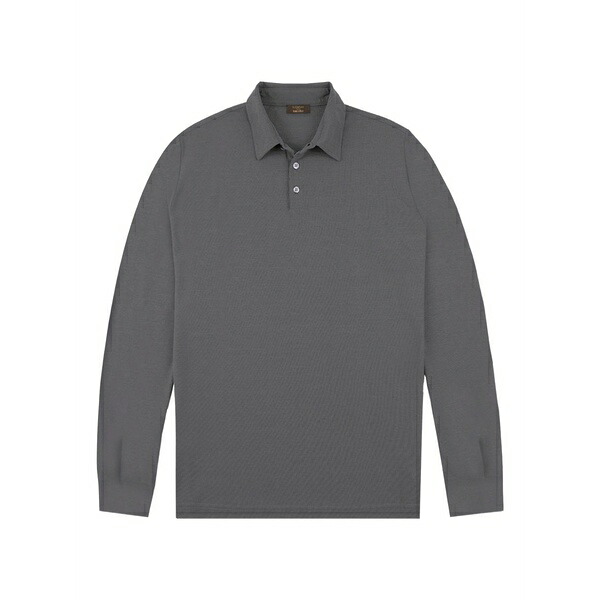 投げること御召しもの メンズ スポーツシャツ トップス Button closure cotton polo shirt Grey