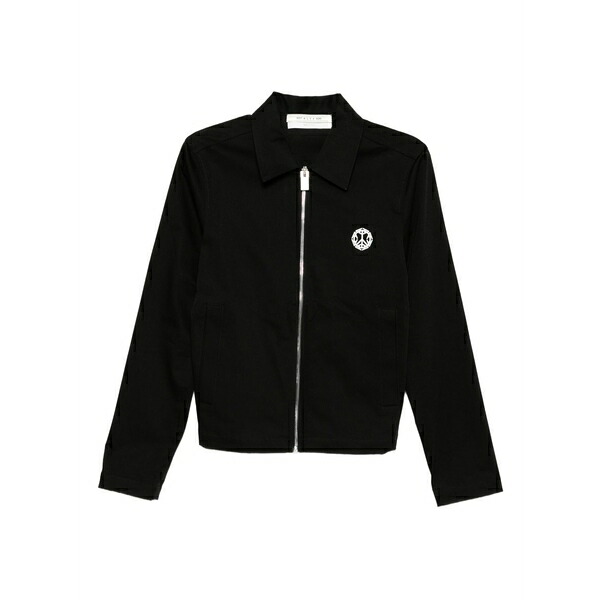 1017 アリクス 9 エスエム メンズ ジャケット＆ブルゾン アウター Peace sign-printed zipped jacket Black｜asty