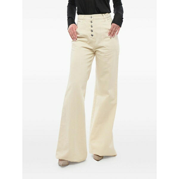 エトロ レディース ジーンズズボン下 ボトムス Embroidered-pocket button-fastening jeans Neutrals