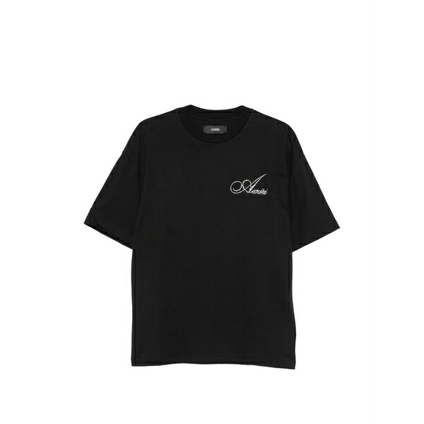 アミリ メンズ プルオーバー トップス Crystal-embellished logo t-shirt Black