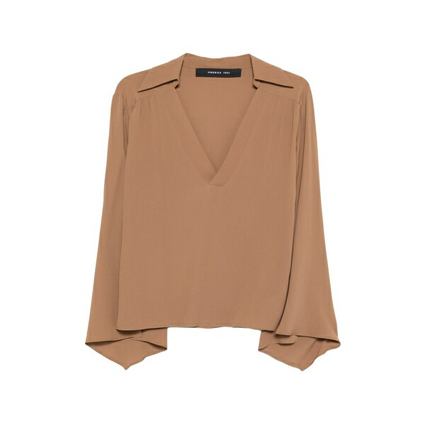 フェデリカ・トシ レディース プルオーバー トップス V-neck blouse Brown
