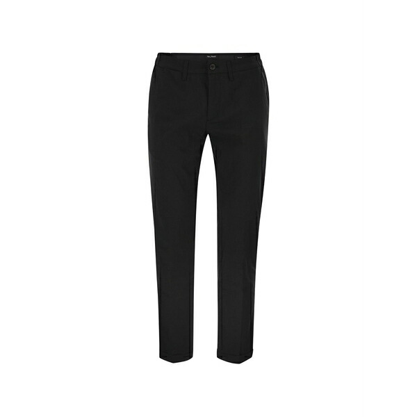 レアッシュ メンズ 心地好いズボン下 ボトムス Turn-up hem slim-fit trousers Black