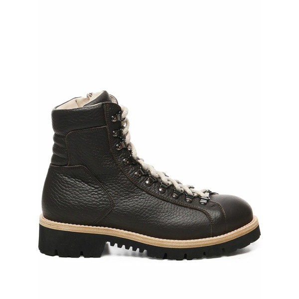 イレブンティ メンズ ブーツ シューズ Leather lace-up boots Brown