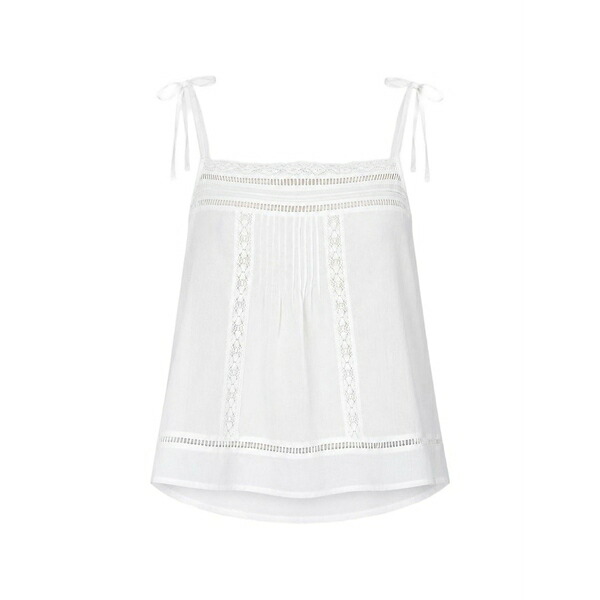 ヴァネッサ ブリューノ レディース カットソー トップス Lace-trim tie-strap top White