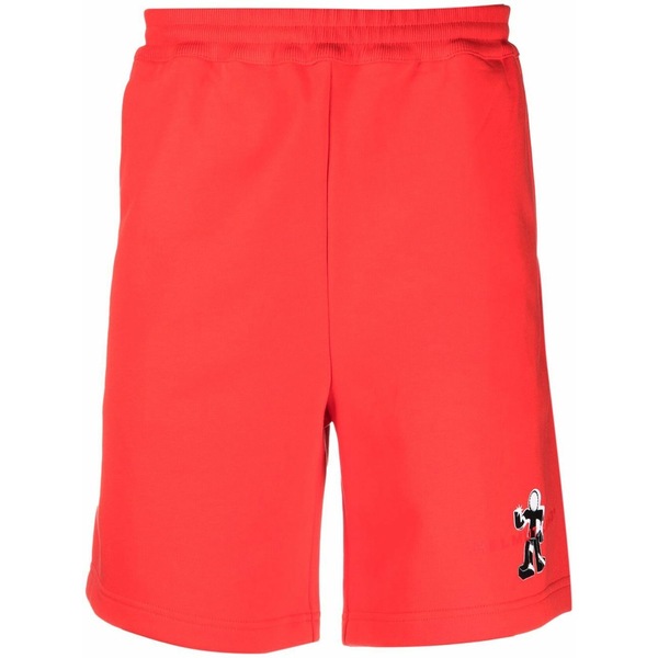 ヘルムート 言葉づかい メンズ 心地よいズボン下 ボトムス Logo-detail track shorts Red