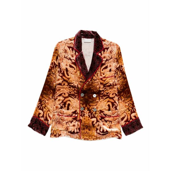 ピエール＝ルイ・マシア レディース 上衣＆上衣 アウター Paisley-print double-breasted jacket Red