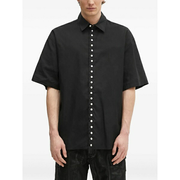 アンブッシュ メンズ プルオーバー トップス Pearl-embellished short-sleeve shirt Black