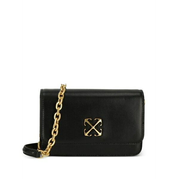 象牙色 レディース ショルダーバッグ 御徒面子 Chain-link shoulder bag Black