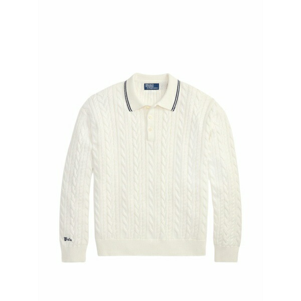 ラルフローレン メンズ 編み物\u0026プルオーバー アウター Cable-knit polo sweater Neutrals