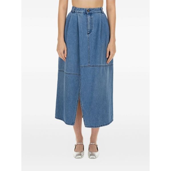 アリジ レディース スコート ボトムス Pleated denim skirt Blue
