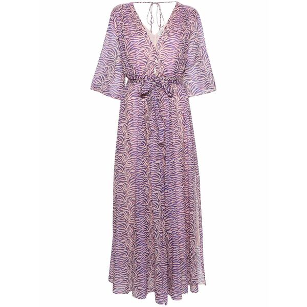フォルテ フォルテ レディース 衣裳 トップス Zebra-print belted maxi dress Pink