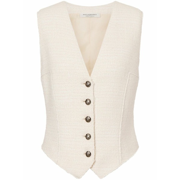 フィロソフィーデロレンゾセラフィーニ レディース 上衣＆上衣 アウター V-neck raw-cut waistcoat Neutrals