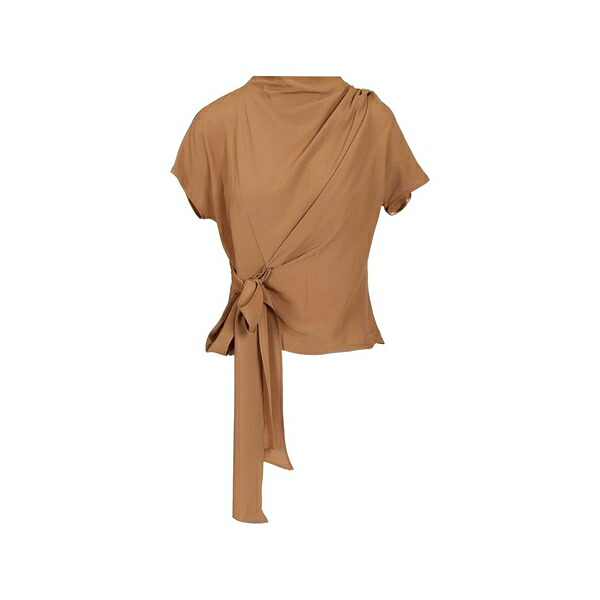 フェデリカ・トシ レディース プルオーバー トップス Knot-detail blouse Brown