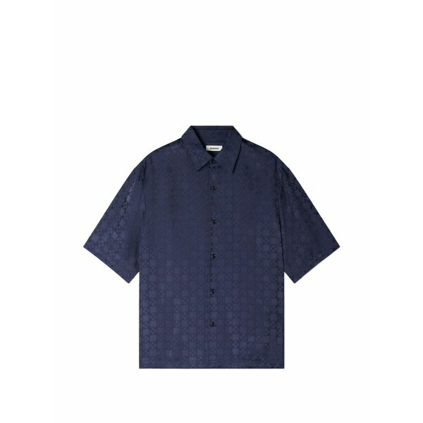 砂子ロ メンズ プルオーバー トップス Check-pattern shirt Blue
