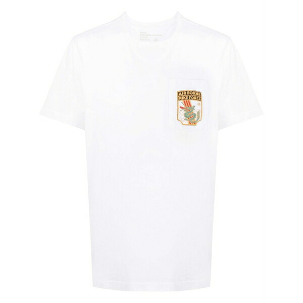 マハリシ メンズ ティーシャツ トップス Airborne mike force crewneck t-shirt White