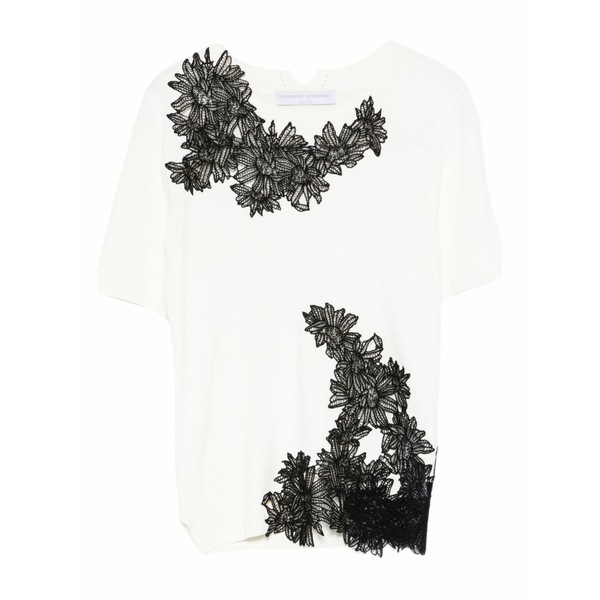 エルマンノ シェルヴィーノ レディース ティーシャツ トップス Floral t-shirt White