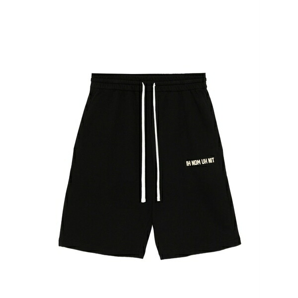 インノミネイト メンズ 心地好いズボン下 ボトムス Logo-print knee-length shorts Black