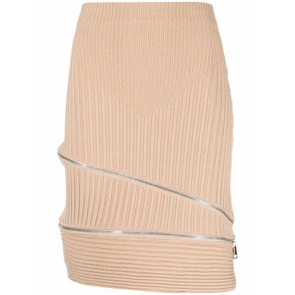 アンドレダモ レディース スコート ボトムス Ribbed zip-detail skirt Neutrals
