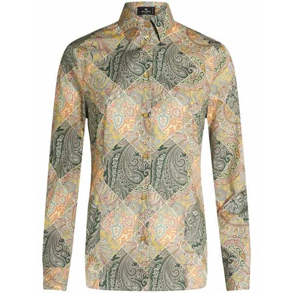 エトロ レディース プルオーバー トップス Patchwork-print poplin shirt Neutrals