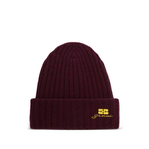 ガニー レディース 鳥打ち帽 付属物 Ribbed beanie Red