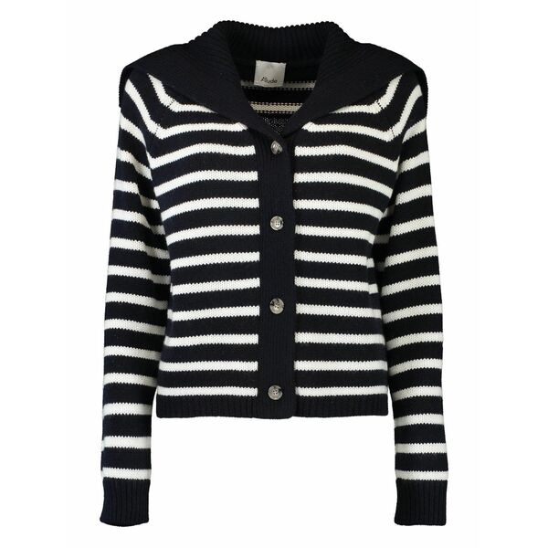 アリュード レディース ジレー アウター Striped buttoned cardigan Black
