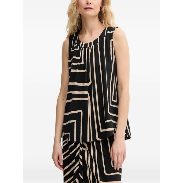 ジョセフリブコフ レディース カットソー トップス Geometric-pattern sleeveless top Black
