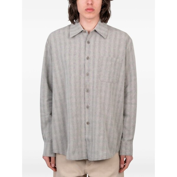 アワーレガシー メンズ プルオーバー トップス Above striped shirt Grey
