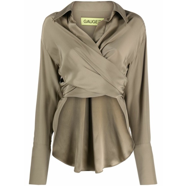 ゲージ81 レディース ティーシャツ トップス Sabinas silk wraparound shirt Green