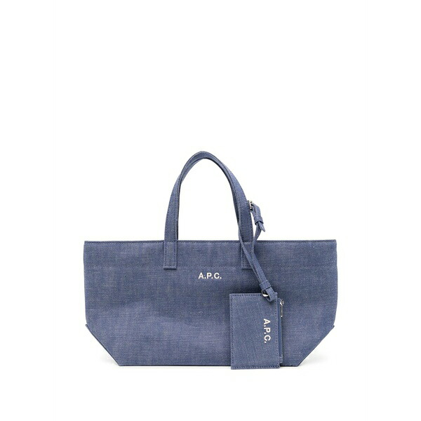 アーペーセー レディース トートバッグ 御徒面子 Logo-embroidered tote bag  Blue