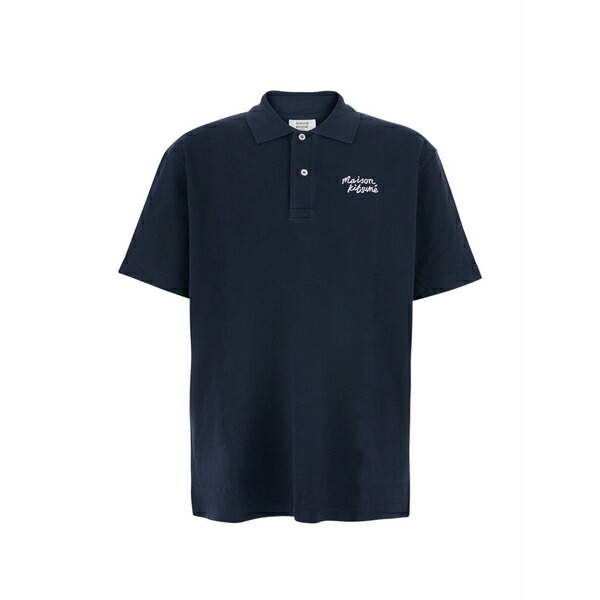 住みか 稲荷 メンズ スポーツシャツ トップス Logo-embroidered cotton polo shirt Blue
