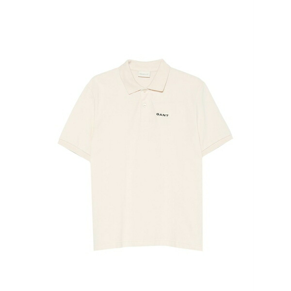 ガント メンズ スポーツシャツ トップス Logo-print piqu￡ polo shirt Neutrals