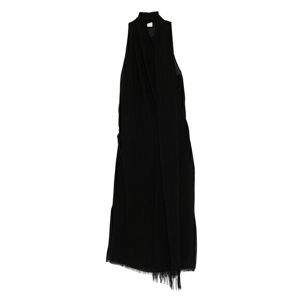 トーテム レディース スコート ボトムス Draped fringed skirt Black