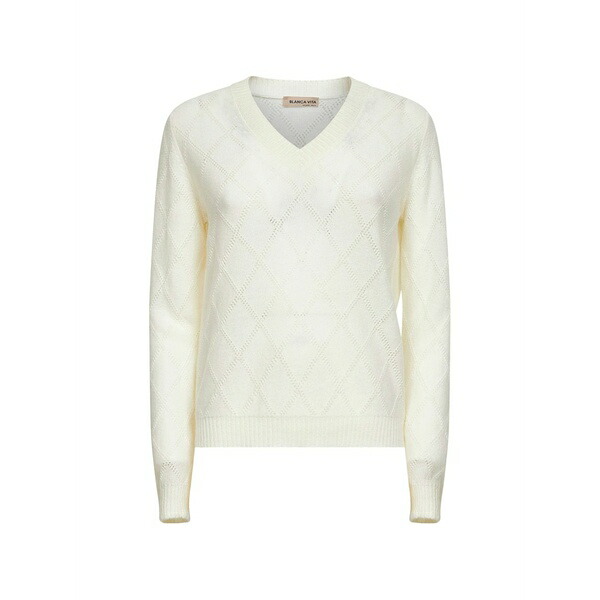 ブランカ ヴィータ レディース 編み物\u0026ティーシャツ アウター Ribbed v-neck sweater Neutrals