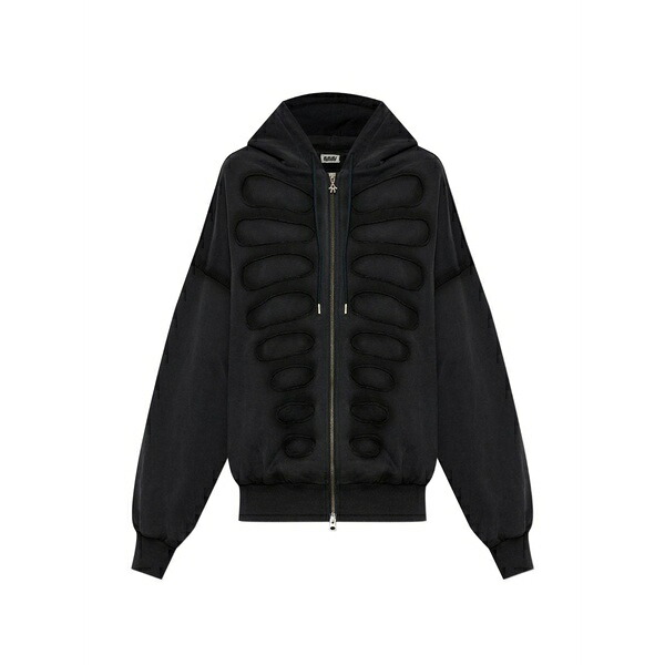 アヴァヴァヴ メンズ パーカー・スウェットシャツ アウター Tim panelled zip-up hoodie Black
