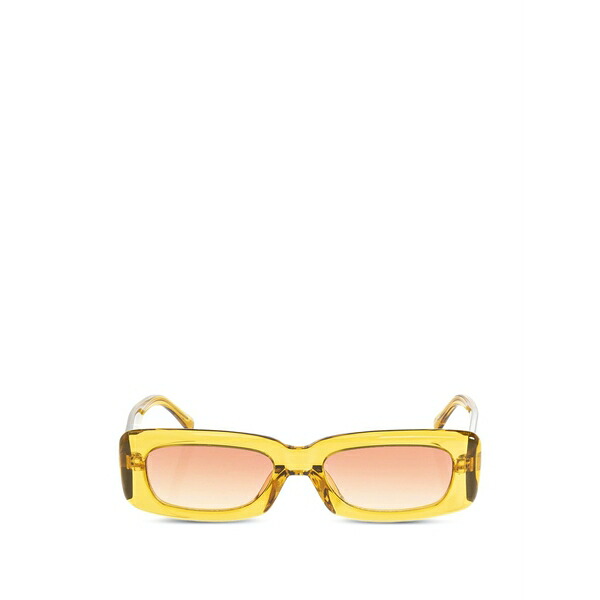 ジ アティコ レディース 黒眼鏡＆アイウェア 佩び物 X linda farrow mini marfa logo-plaque rectangle-frame sunglasses Yellow