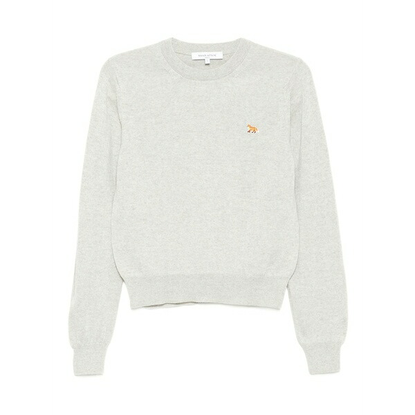 住み家 稲荷 レディース ティーシャツ トップス Baby fox-embroidered patch wool top Grey