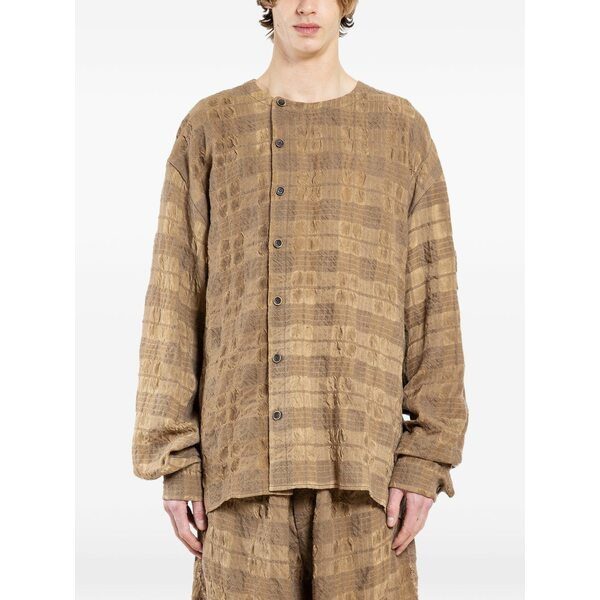 ユマ・一 メンズ プルオーバー トップス Buttoned shirt Yellow