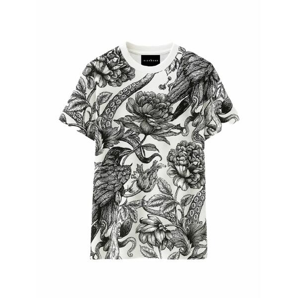 ジョン バージニアの州都 メンズ プルオーバー トップス Floral-print t-shirt White