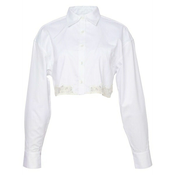 フレーデュマール レディース プルオーバー トップス Poplin cropped shirt White