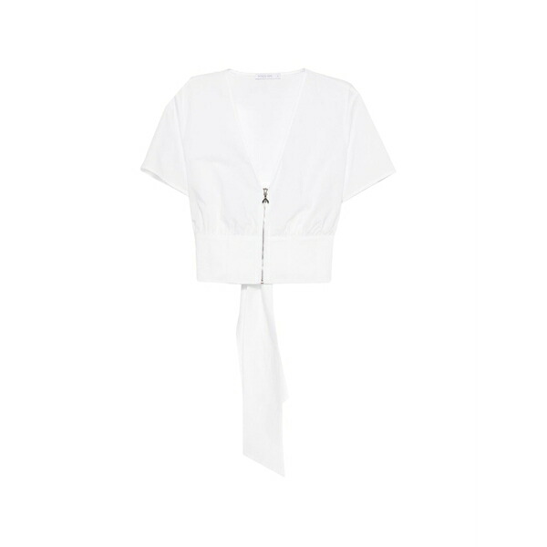 パトリツィア ペペ レディース プルオーバー トップス Zip-fastening cropped top White