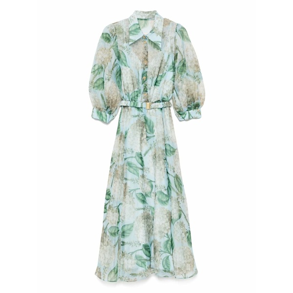 ニッサ レディース 衣裳 トップス Printed organza MIDI dress Blue