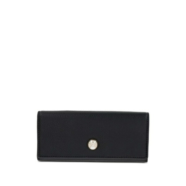 ツイン仕かける レディース 紙入れ 付属品 Logo-plaque pebbled wallet Blue