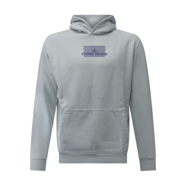 ストーンアイランド メンズ パーカー・スウェットシャツ アウター Grid-print hoodie Blue