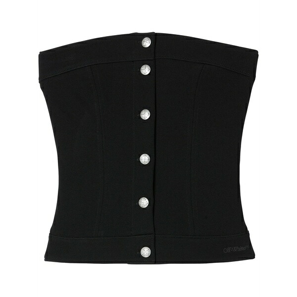 象牙色 レディース カットソー トップス Corset-style top Black