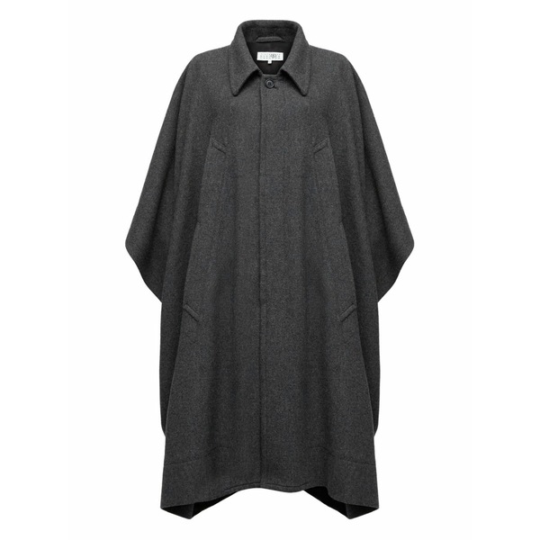 マルタンマルジェラ レディース 厚地の外套 アウター Asymmetric cape Grey